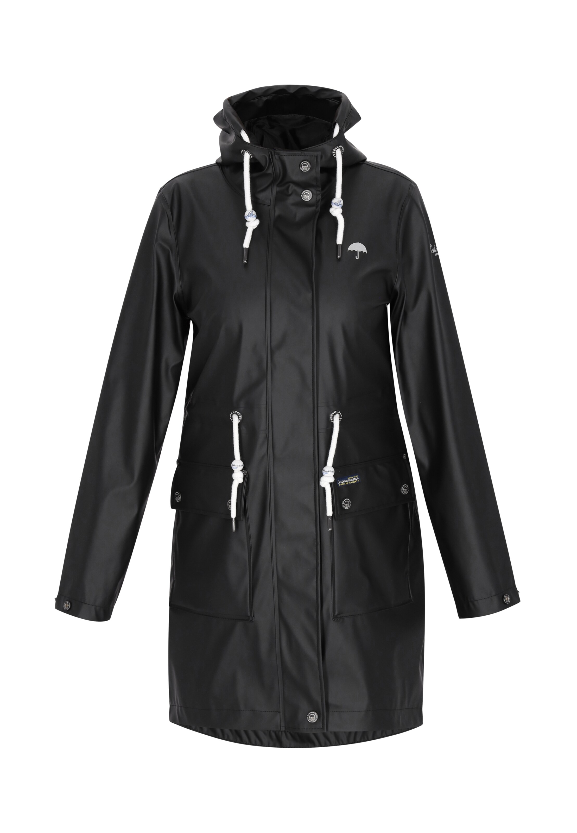 Schmuddelwedda Funkční kabát – černá: přední strana