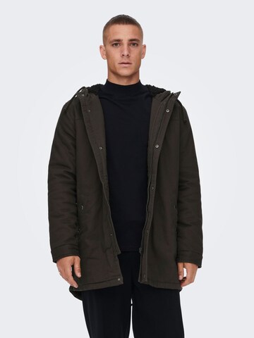 Only & Sons Winterparka in Braun: Vorderseite