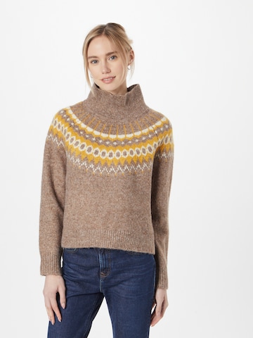GAP Sweater 'BRUSHED FAIRISLE' in Brown: front