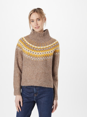 Pull-over 'BRUSHED FAIRISLE' GAP en marron : devant