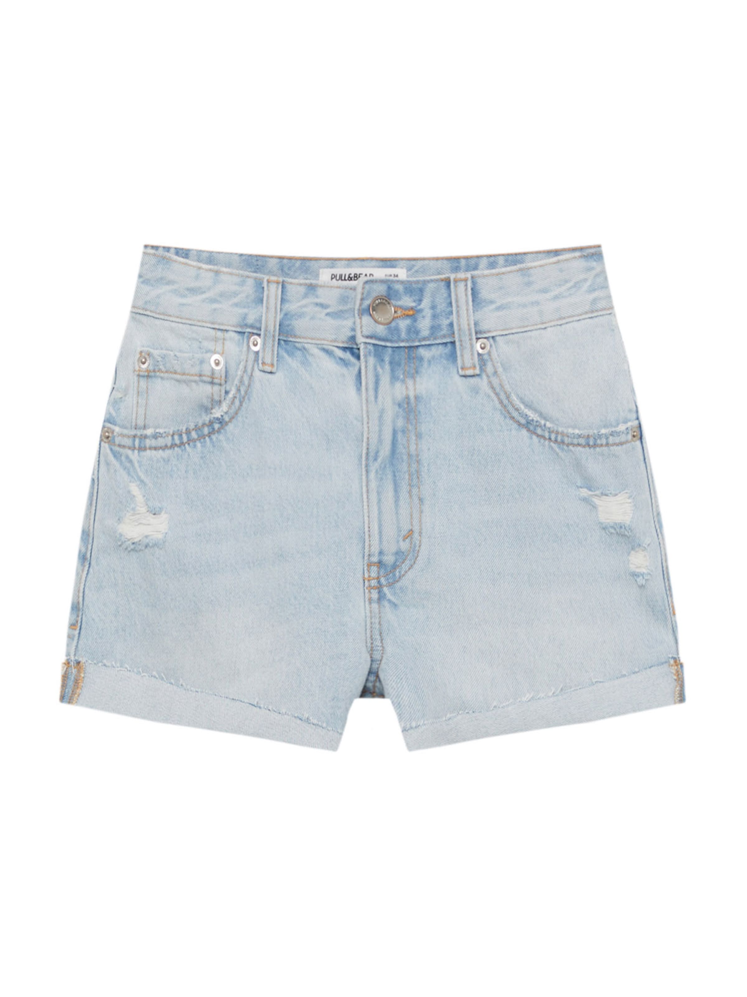 Pull&Bear Slimfit Jeans in Blauw: voorkant