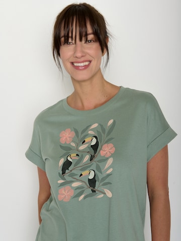Maglietta 'Tucan Flower Loony' di GREENBOMB in verde