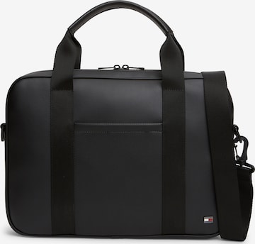juoda TOMMY HILFIGER Nešiojamo kompiuterio krepšys 'FOUNDATION': priekis