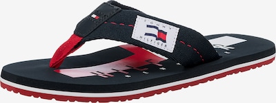 TOMMY HILFIGER Zehentrenner in navy / rot / weiß, Produktansicht