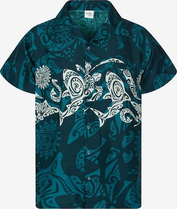 Maglietta 'Maori Chest' di King Kameha in verde: frontale