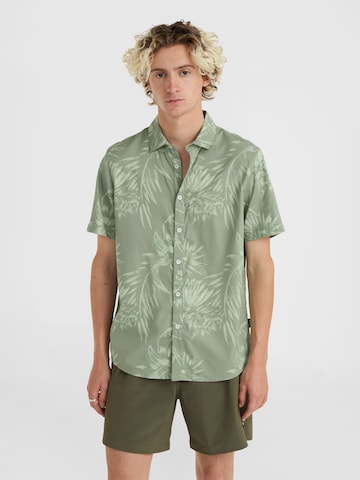 O'NEILL Regular fit Button Up Shirt 'Mix & Match Floral' in Green: front