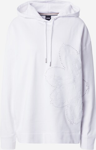 Sweat-shirt 'Elphala' BOSS en blanc : devant