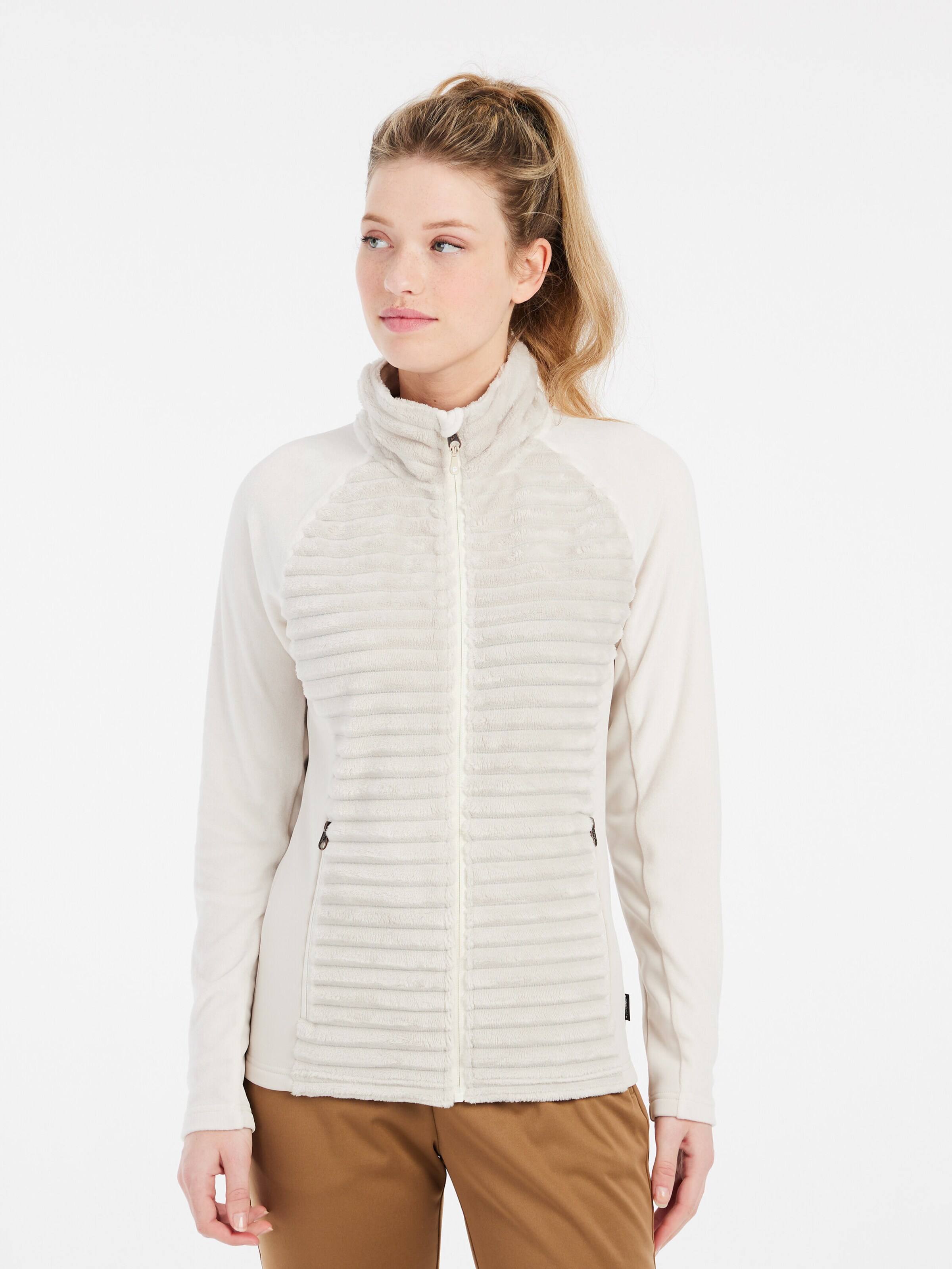 PROTEST Fleece jas 'PRTDELAY' in Wit: voorkant