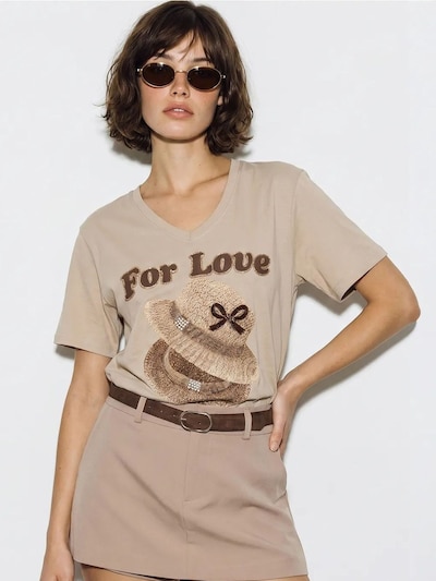Bianco Lucci T-shirt 'T-Shirts' en S en beige, Vue avec produit