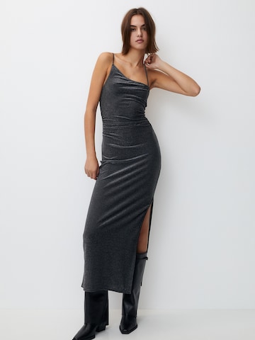 Pull&Bear Evening Dress in Grey: front