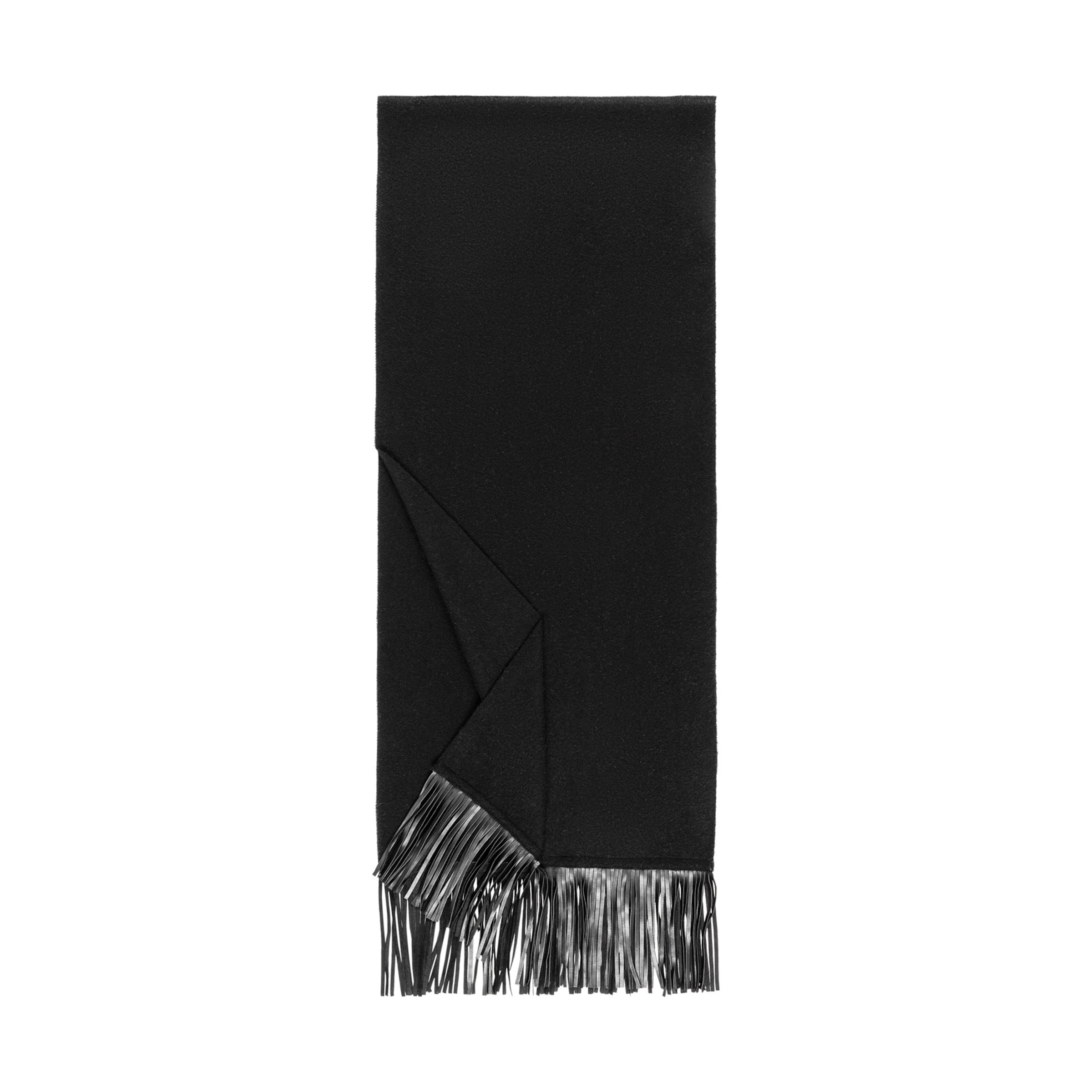 Roeckl Scarf 'WOOL FRINGES' in Black: front