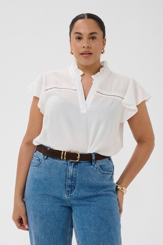 KAFFE CURVE Bluse 'KCronja' i hvid: forside