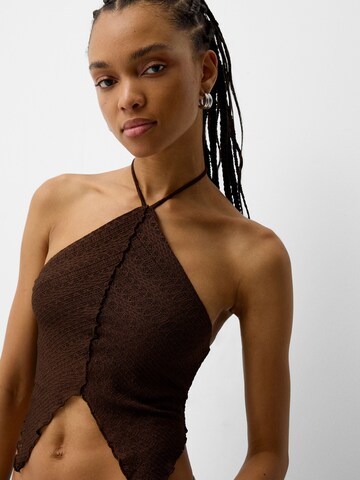 Bershka Broderad topp i brun