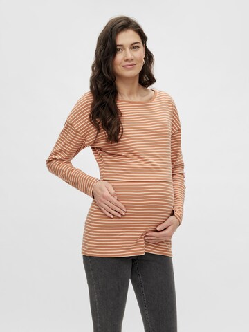 MAMALICIOUS Shirt 'Pamma' in Bruin: voorkant