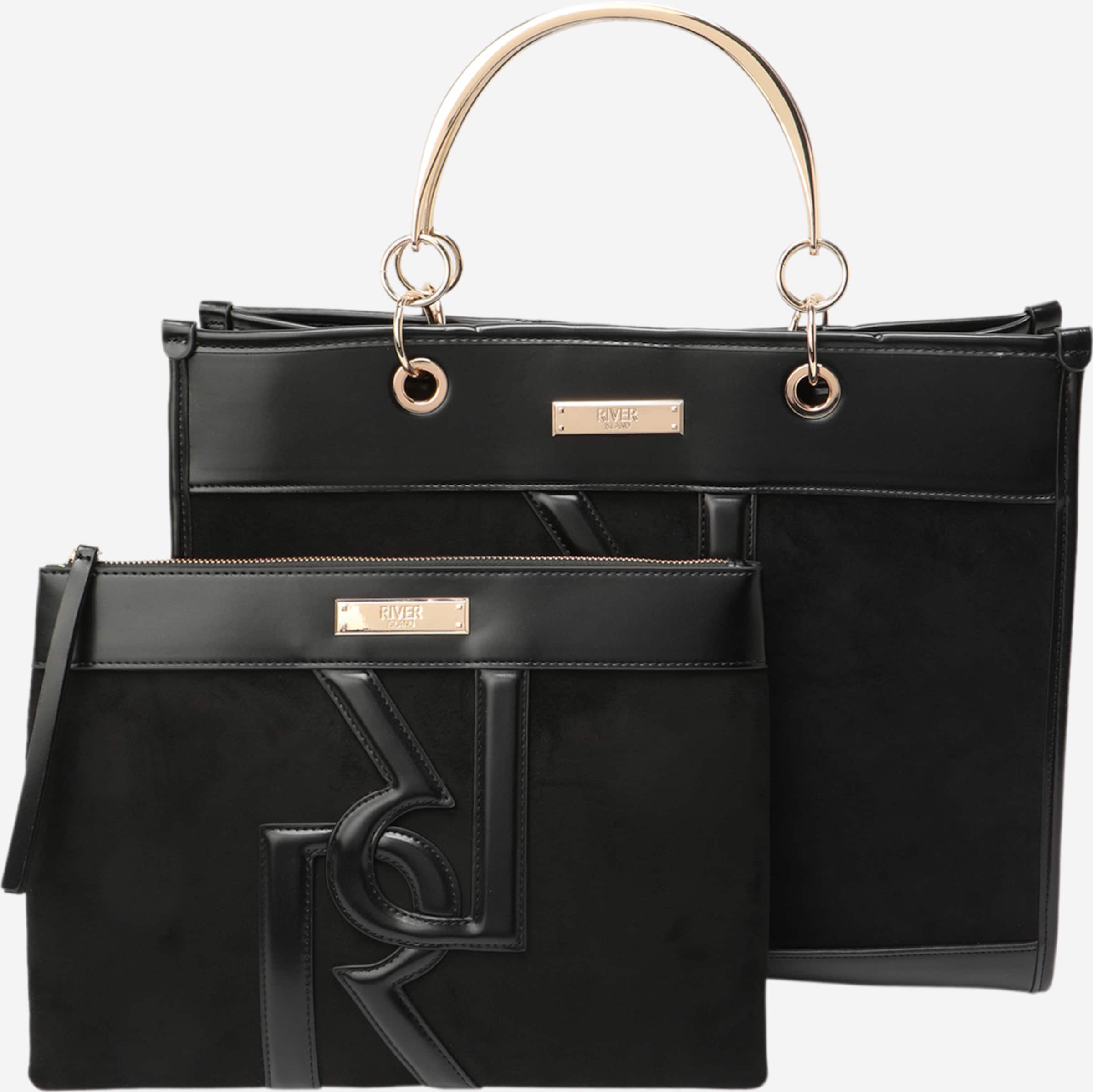 River island black hotsell and gold bag