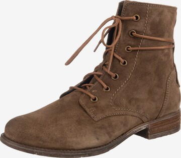 JOSEF SEIBEL Lace-Up Ankle Boots 'Sienna' in Brown: front