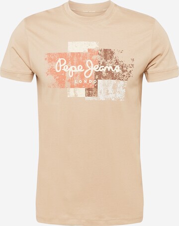 Pepe Jeans - Camiseta 'SCOTTY' en beige: frente
