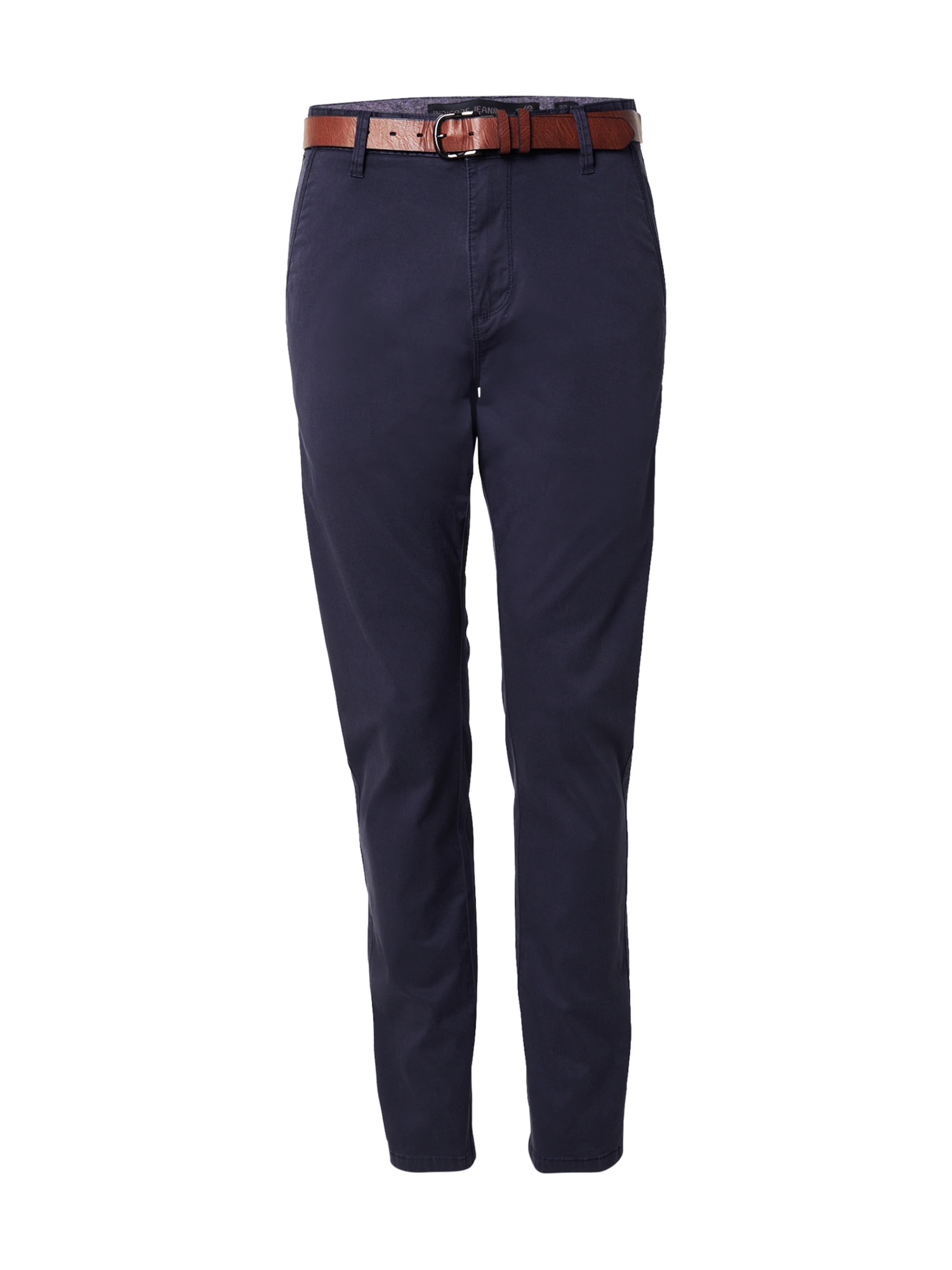 Coupe slim Pantalon chino 'Gower' INDICODE JEANS en bleu : devant