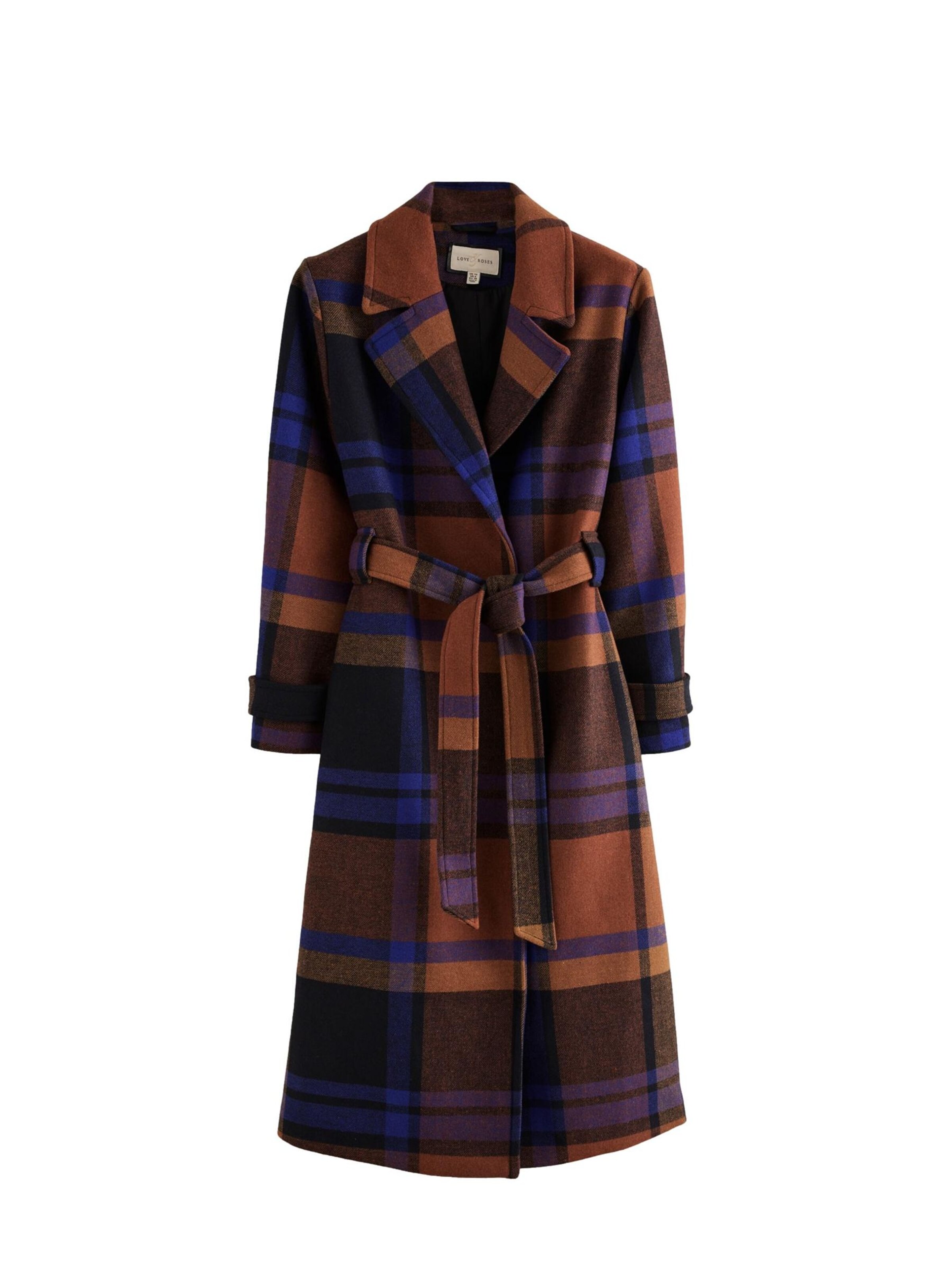love & roses Between-Seasons Coat in Brown: front