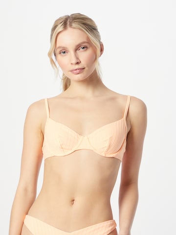 Hunkemöller - Soutien Bustier Top de biquíni 'Gili' em laranja: frente