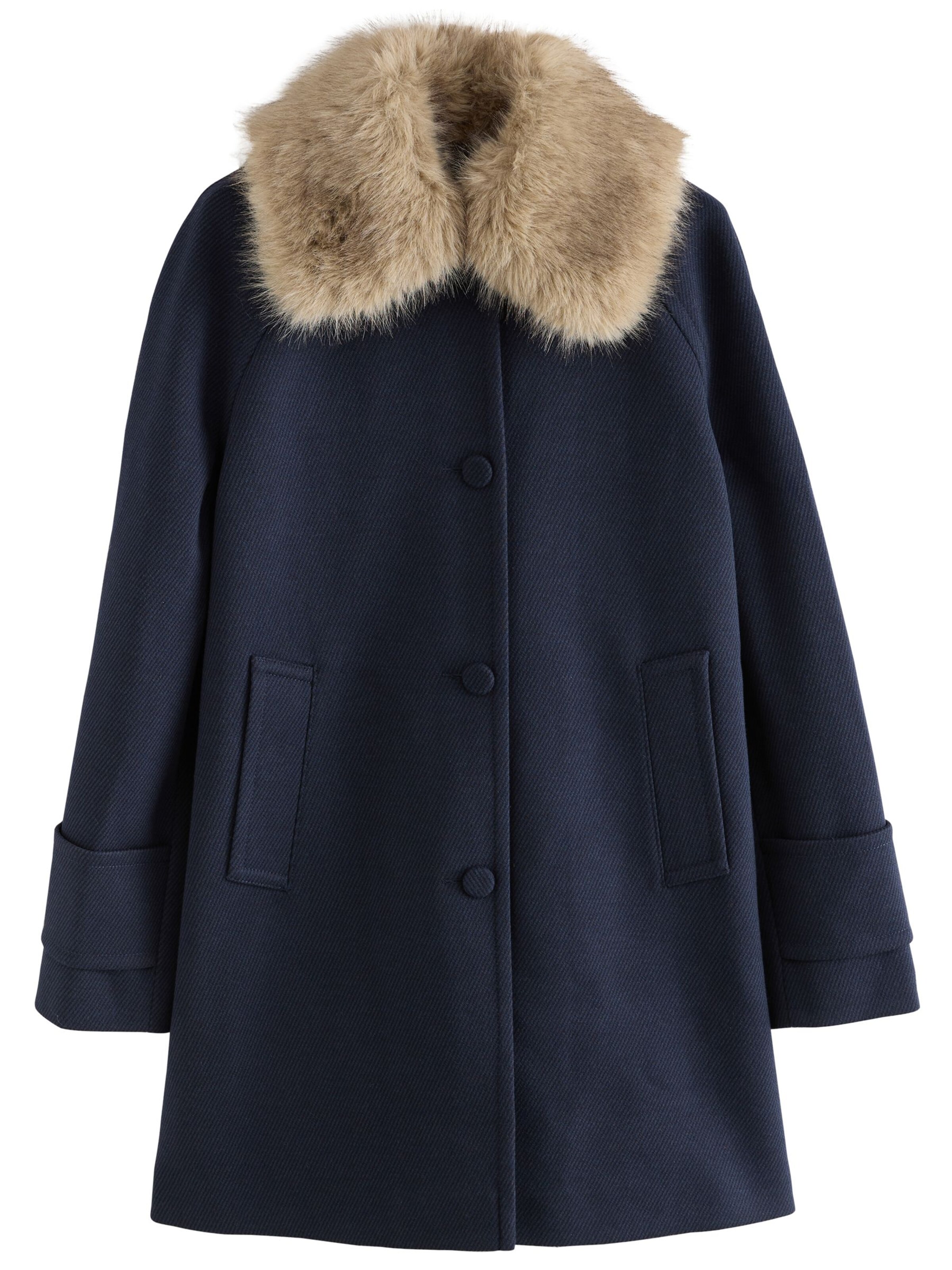 Next Mantel in Blau: Vorderseite