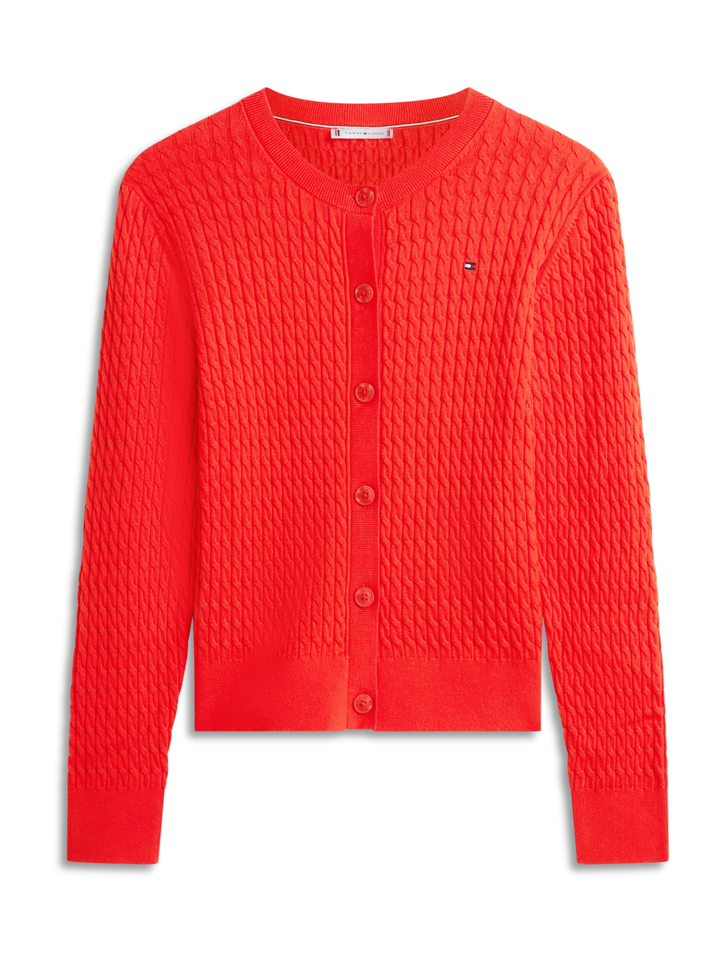 TOMMY HILFIGER Knit cardigan in Red: front