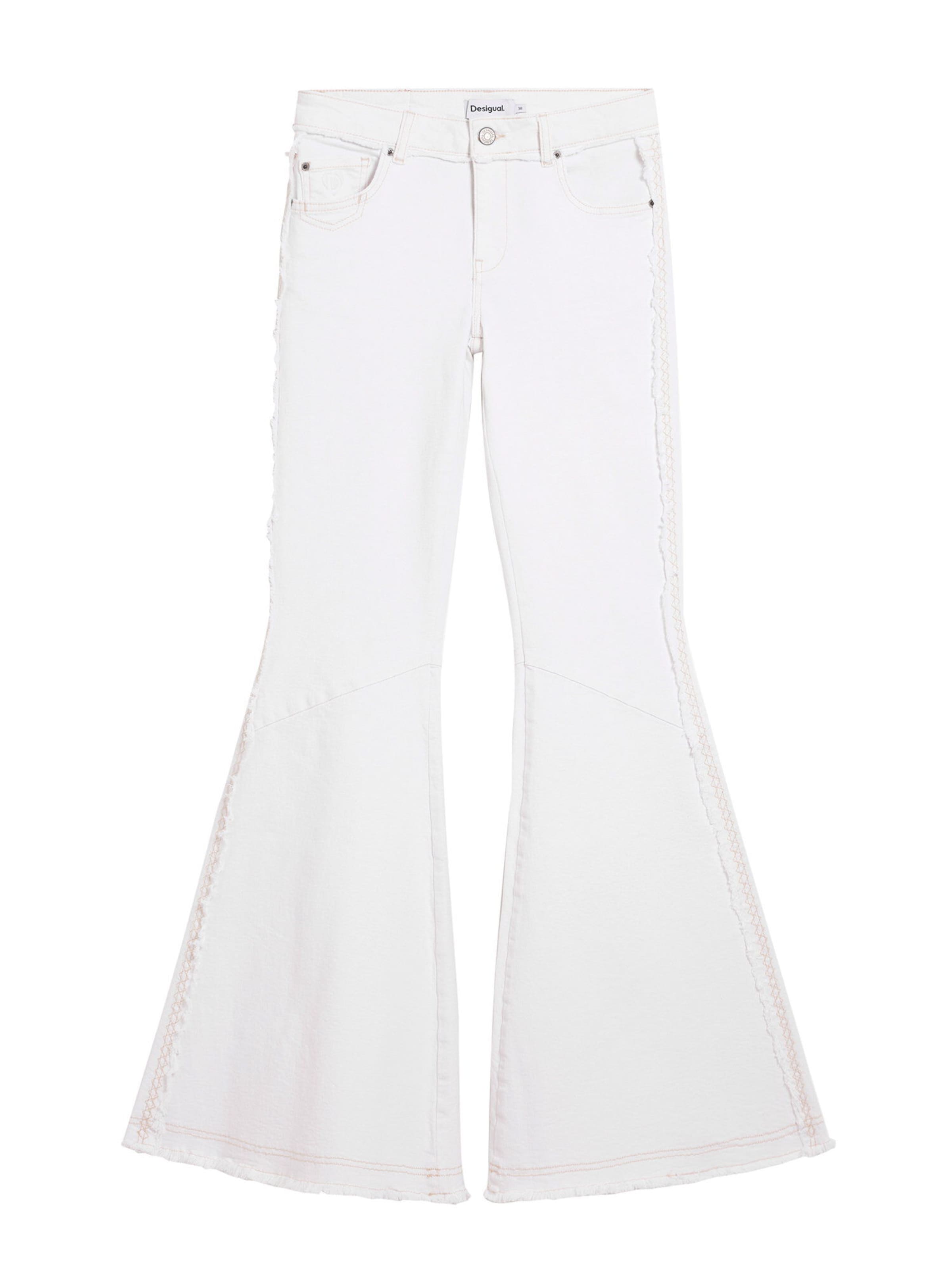 évasé Jean Desigual en blanc : devant