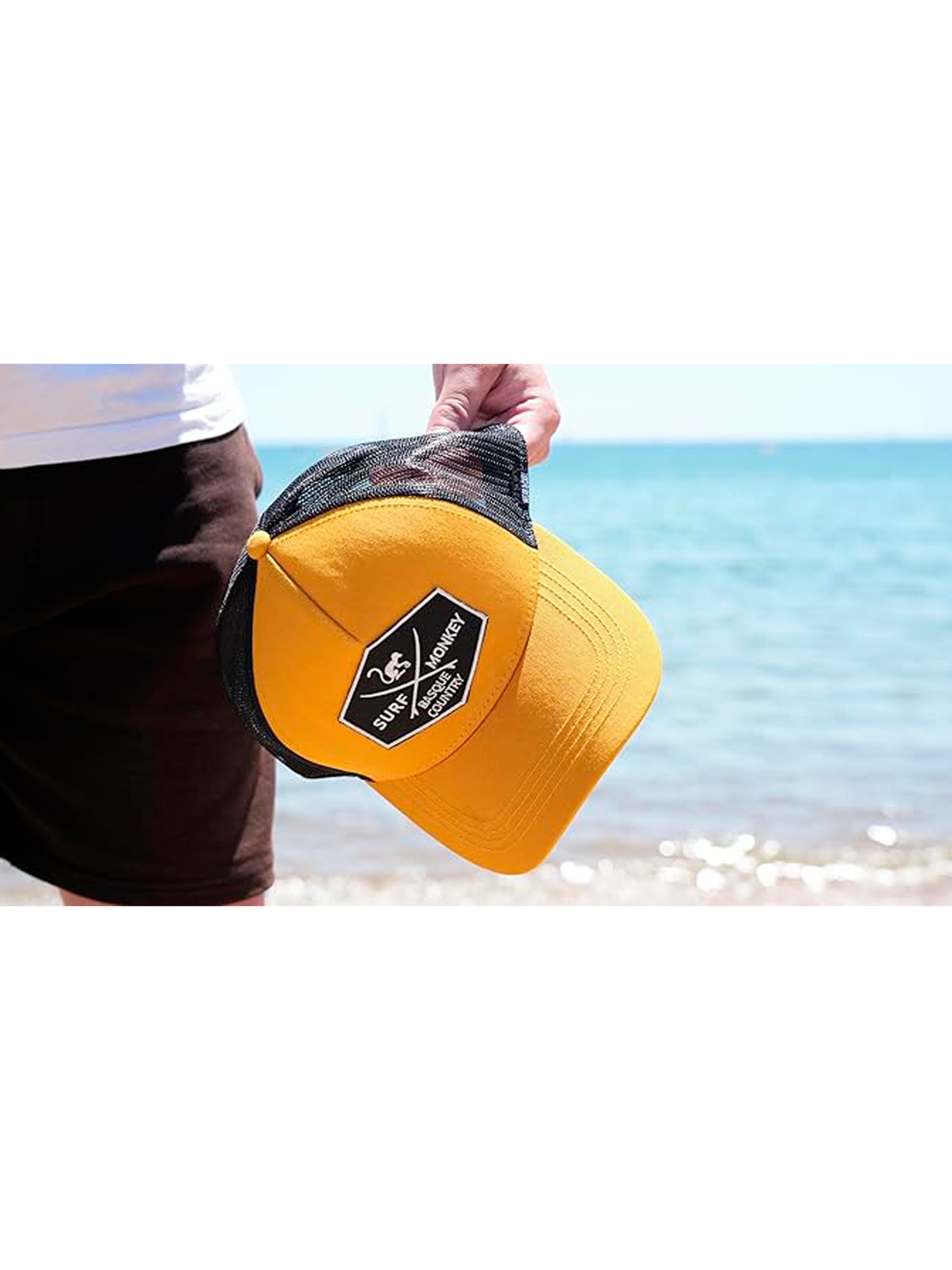 Surf Monkey Athletic Cap in Yellow