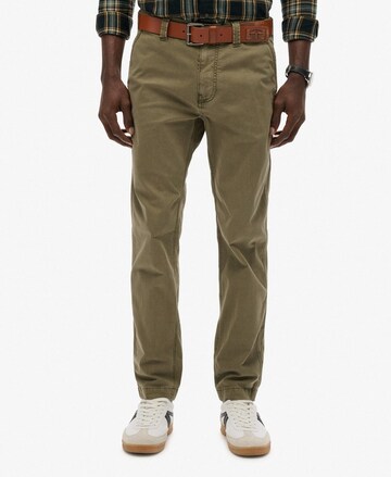 Superdry Regular Chino 'Utility ' in Groen: voorkant