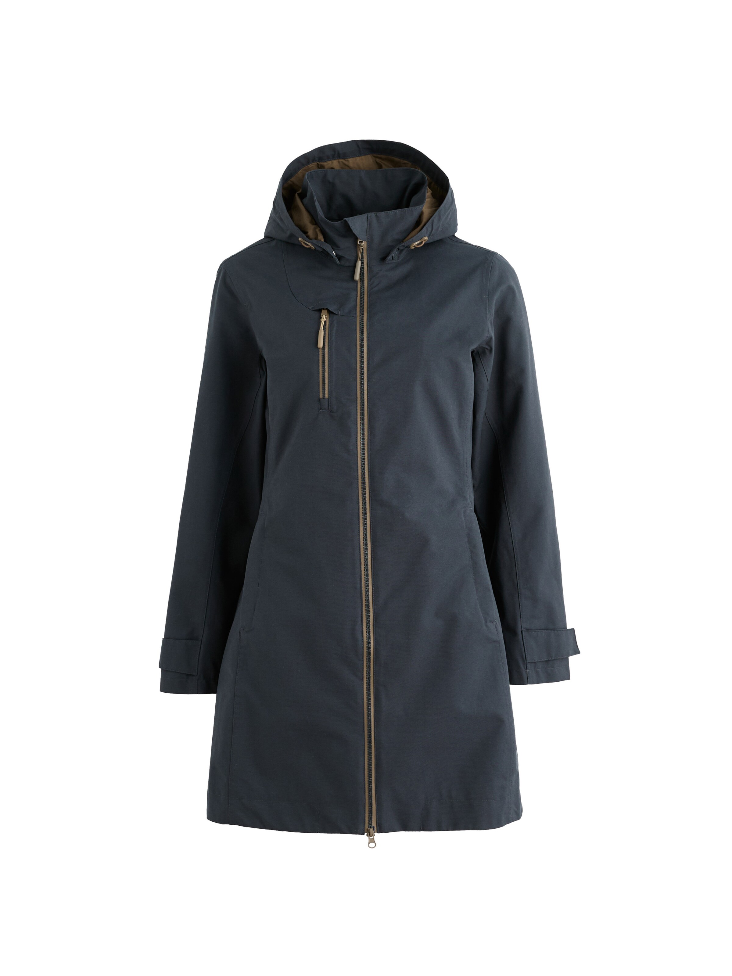 Seasalt Cornwall Between-seasons coat 'Coverack II' in Blue: front
