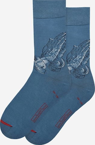 MuseARTa Socken ' Albrecht Dürer - Betende Hände ' in Blau: predná strana