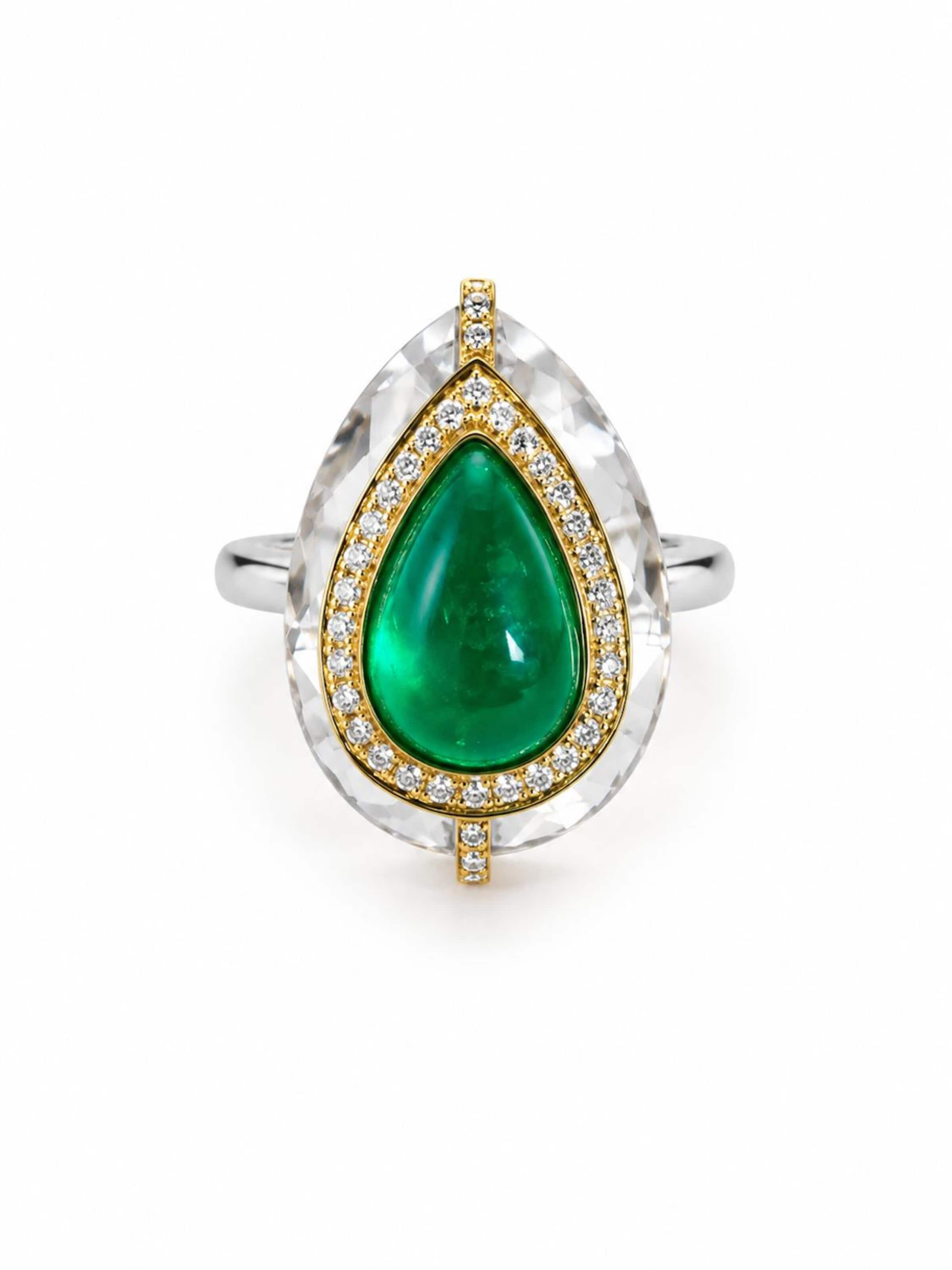 Bague LanLivia en vert : devant