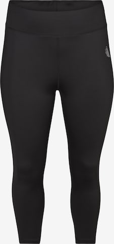 Active by Zizzi Skinny Sportbroek 'Abasic' in Zwart: voorkant