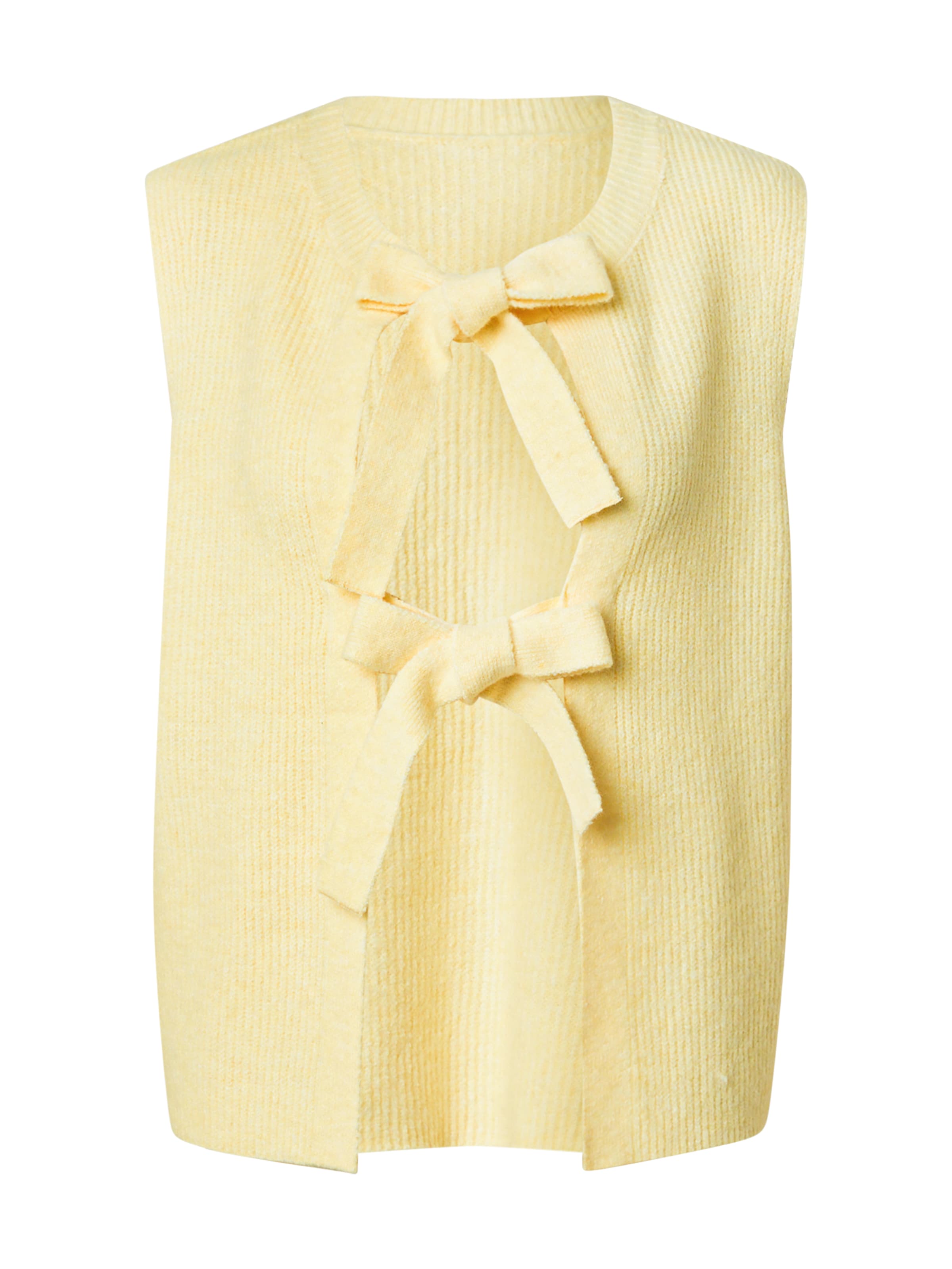 PIECES - Chaleco de punto en amarillo: frente