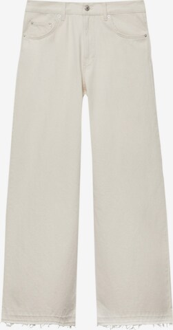 Wide Leg Jean Pull&Bear en beige : devant