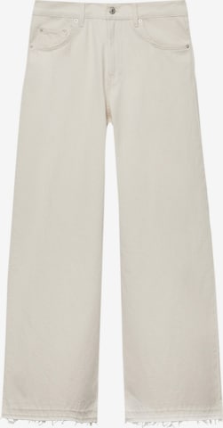 Wide Leg Jean Pull&Bear en beige : devant