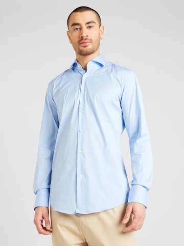 BOSS Black Slim fit Zakelijk overhemd 'P-HANK' in Blauw: voorkant