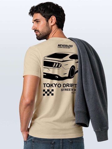 Neverless Shirt 'Tokyo Drifting'‌‌‌‌‌‌‌‌ in Beige