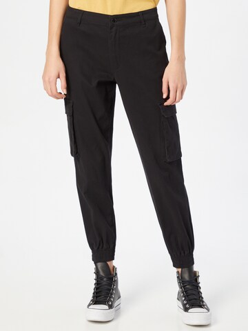 Effilé Pantalon cargo 'Betsy' ONLY en noir : devant