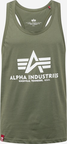 ALPHA INDUSTRIES Tričko – zelená: přední strana