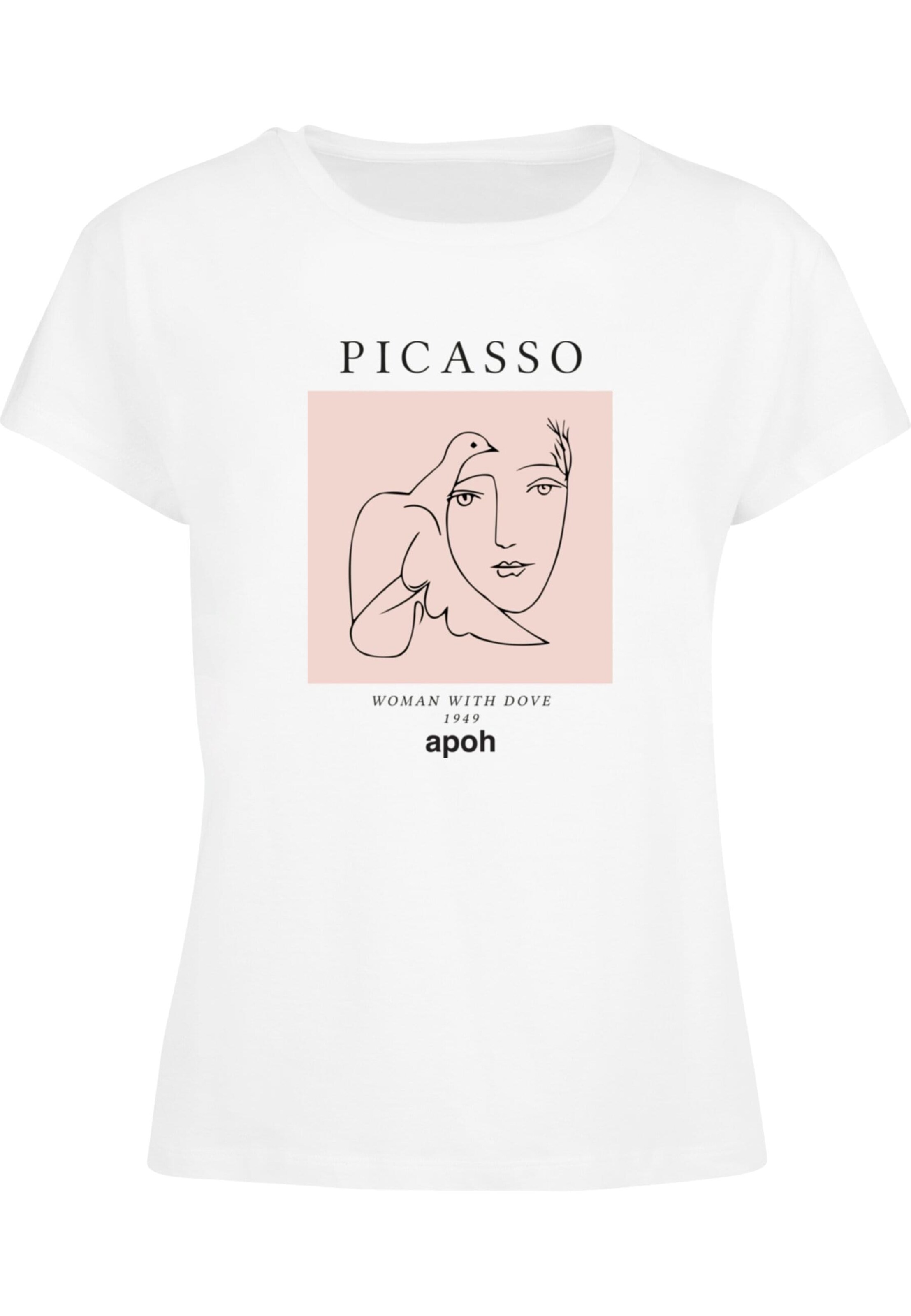 Merchcode Shirt 'Apoh - Picasso' in Wit: voorkant