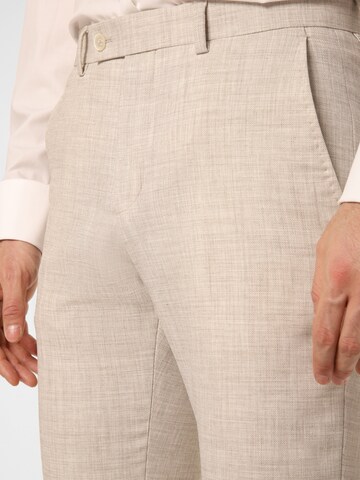 Coupe slim Pantalon à plis 'Hoxdon' Finshley & Harding London en beige