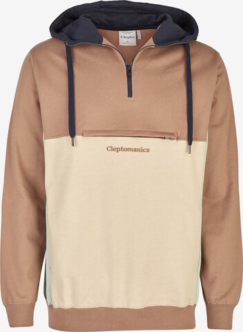 Cleptomanicx Sweatshirt 'Block' in Beige: front