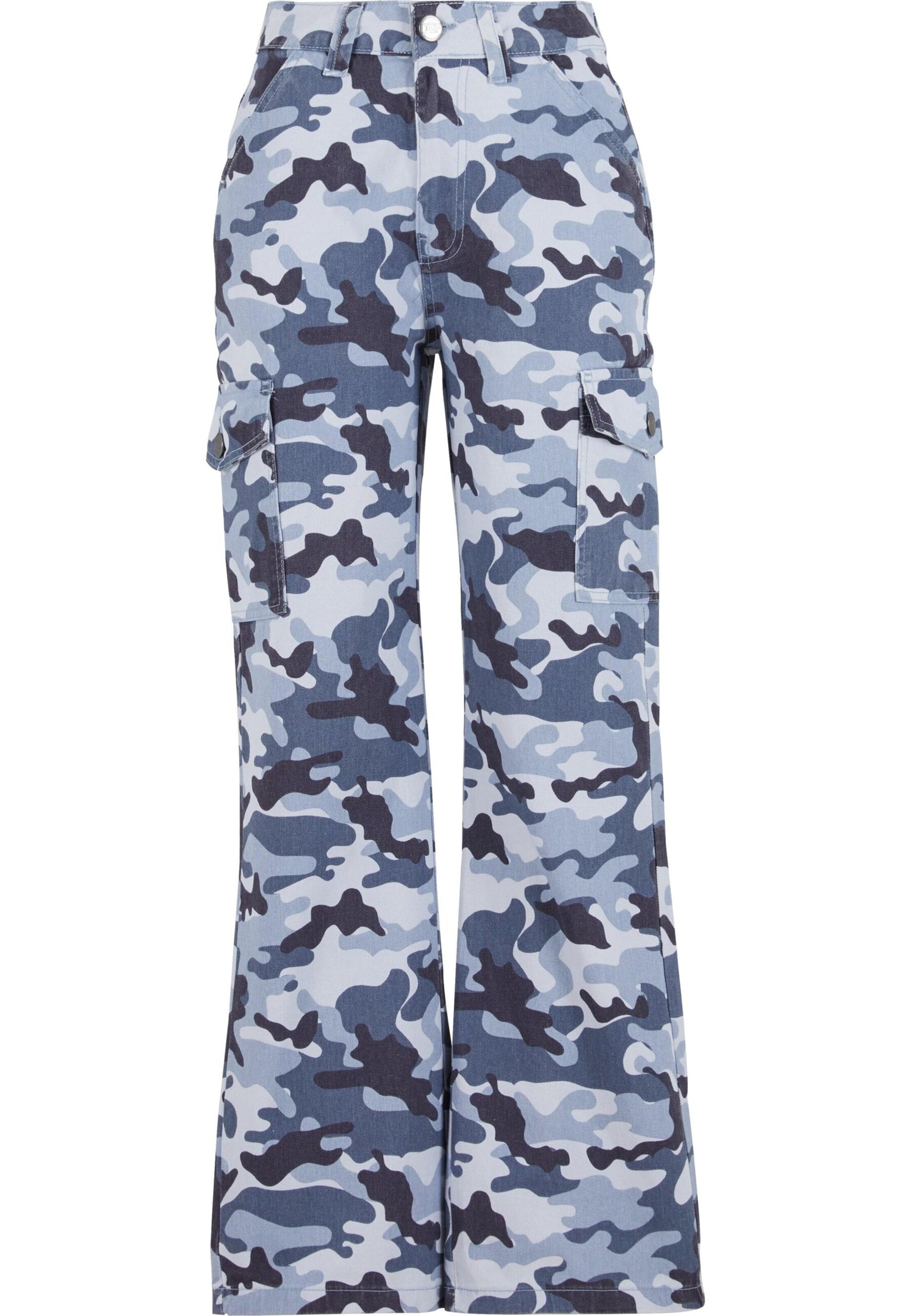 DEF Zvonové kalhoty Džíny s kapsami – modrá: přední strana