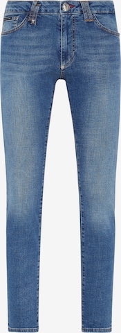 Philipp Plein - Calças de ganga em azul: frente