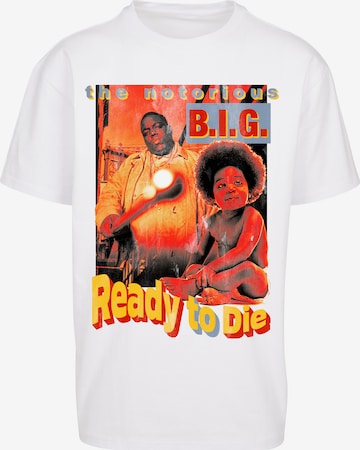 Maglietta 'Biggie Ready To Die' di Mister Tee in bianco: frontale