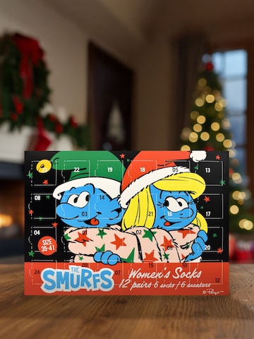 Die Schlümpfe Socks 'Adventskalender mit 12 Paar' in Mixed colours