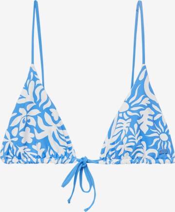 Pull&Bear Triangel Bikinitop in Blauw: voorkant