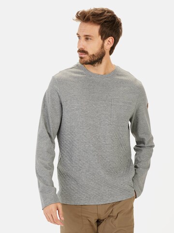 CAMEL ACTIVE Langarmshirt mit Steppmuster in Grau: Vorderseite