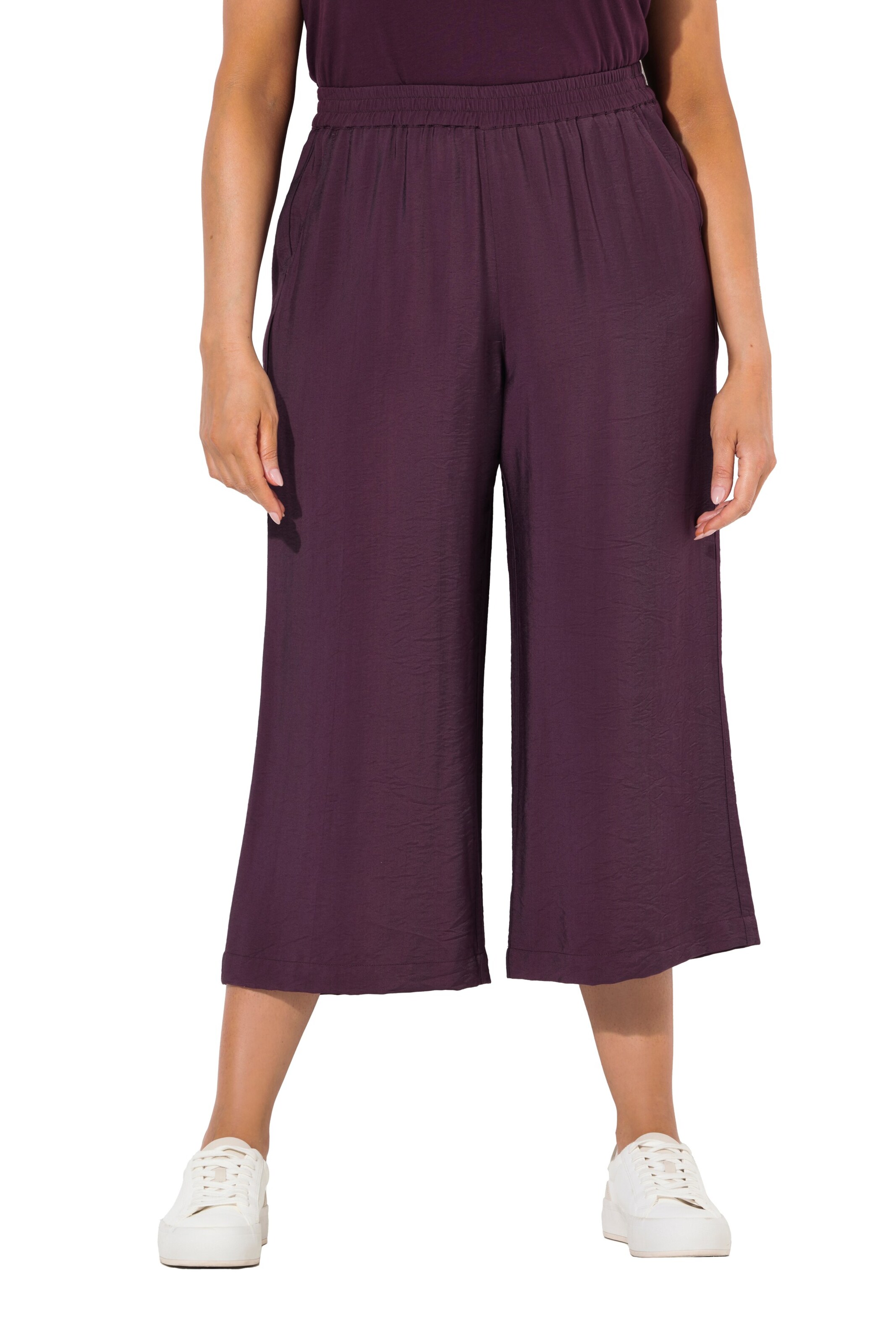 Ulla Popken Wide leg Παντελόνι σε λιλά: μπροστά